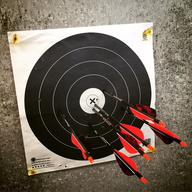 By far my best 20 yard shooting yet. Slowly working my way up to better aim at distance.