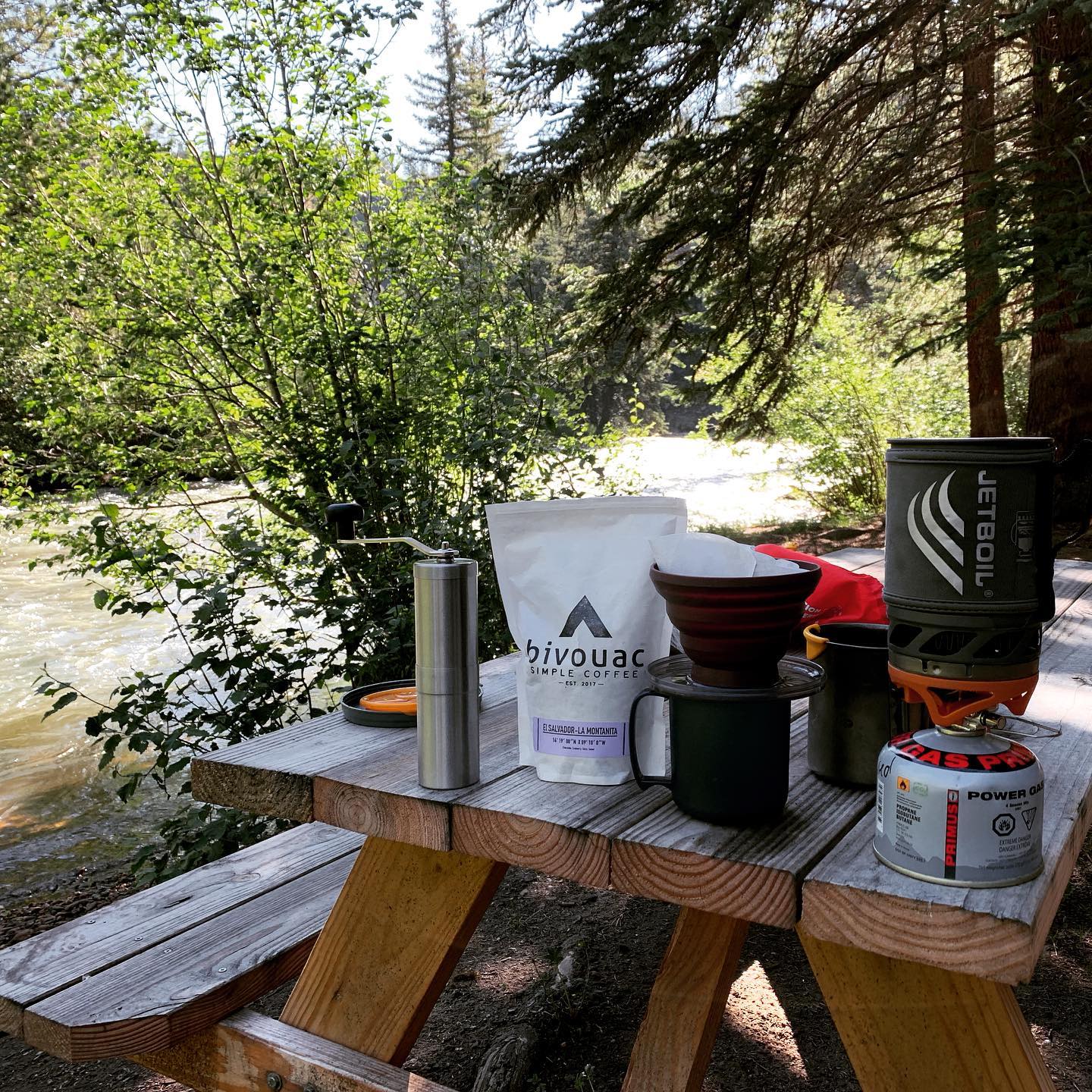 There are much worse places to make a fresh cup of coffee. (from a few weeks ago, wishing I was there now)