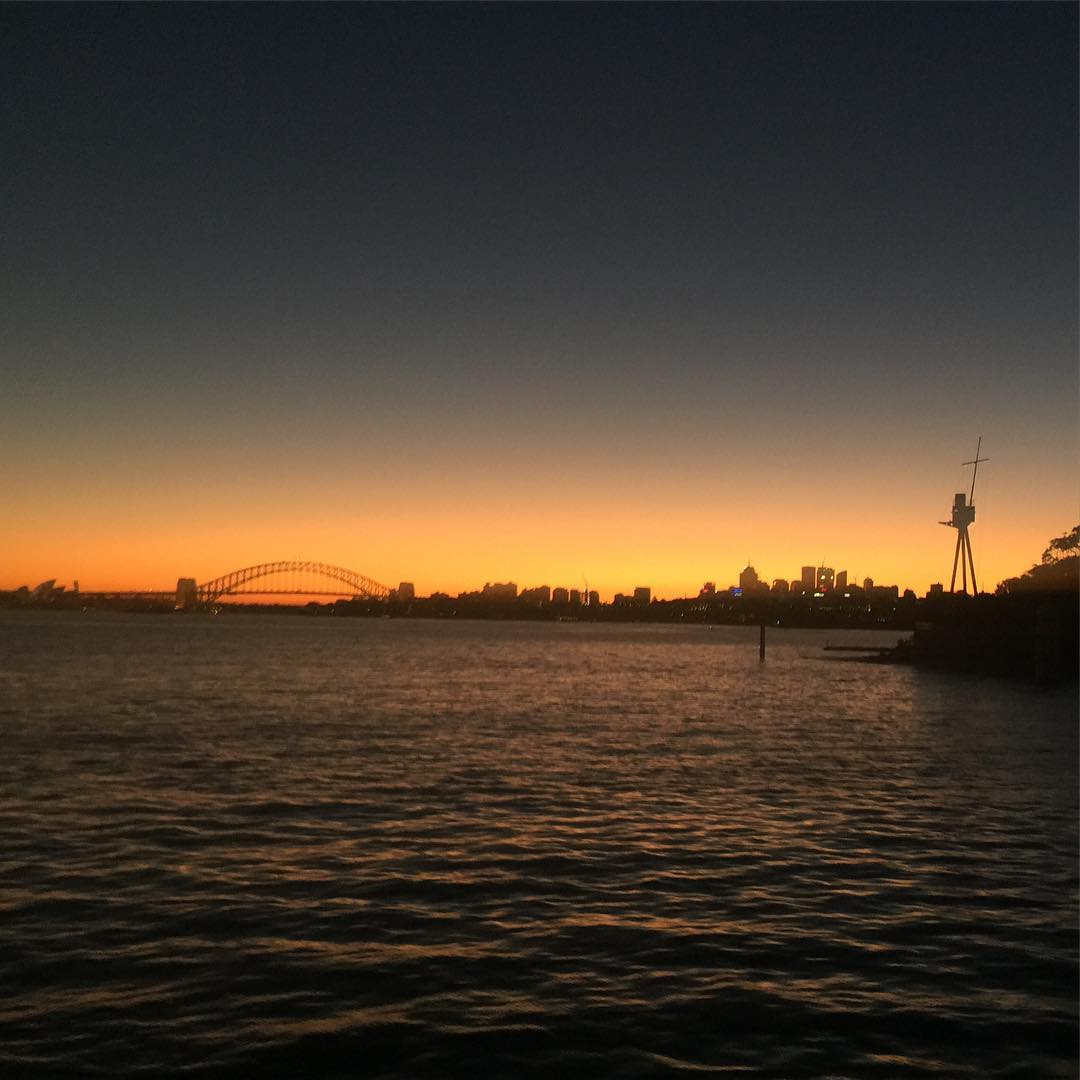 Golden moment. #sunset #darlingharbour #sydneyharbourbridge #sydney
