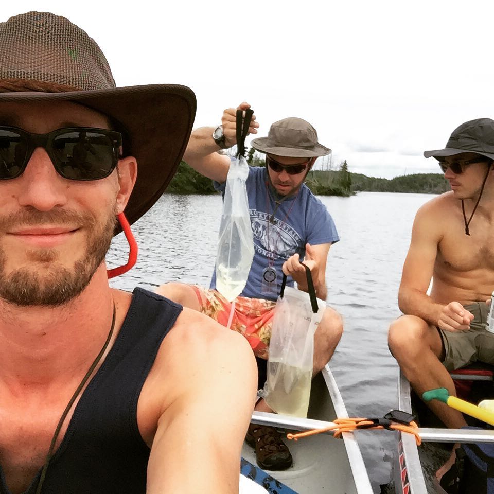 Boat selfies. @brandonlotti in action on the water filter. #bwca