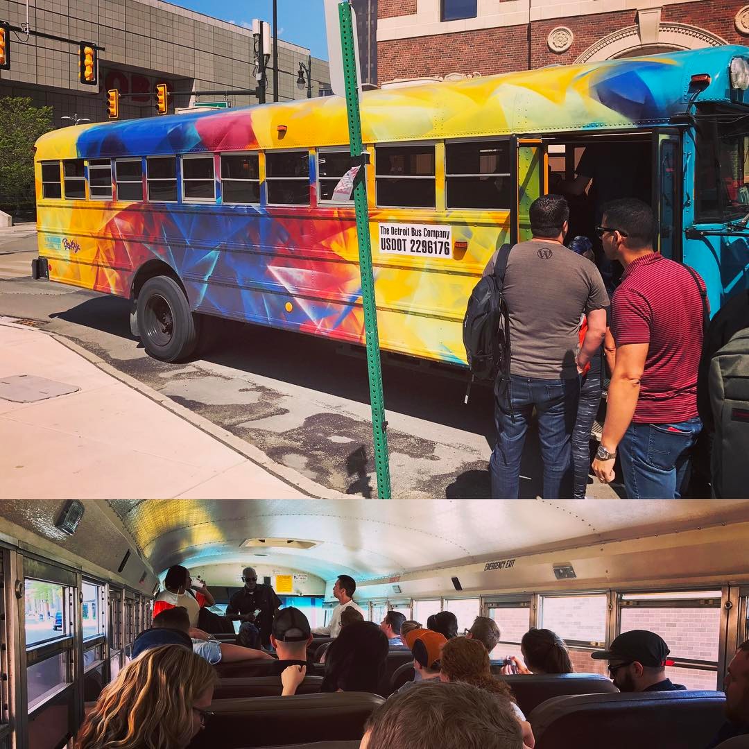 Hearing from our driver, getting this show on the road. #rebrandcities #rebranddetroit