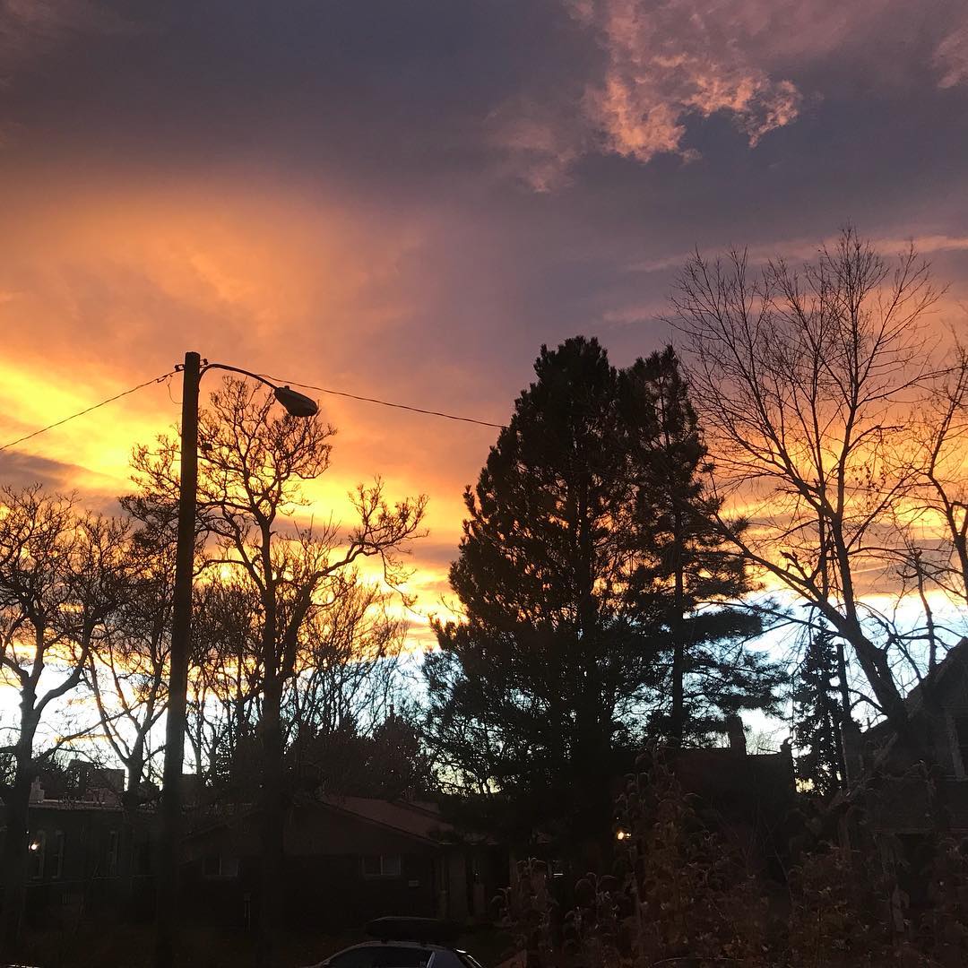 Impressive sunset, Denver. #nofilter