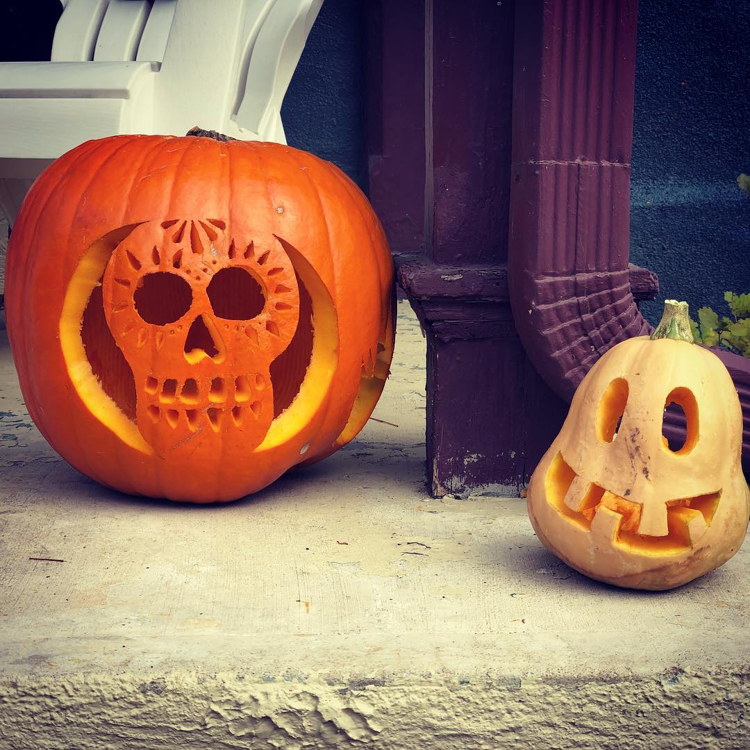 Halloweenies. The butternut is a reject from our garden.