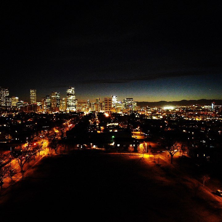 Denver skyline by night #drone #dronephotography