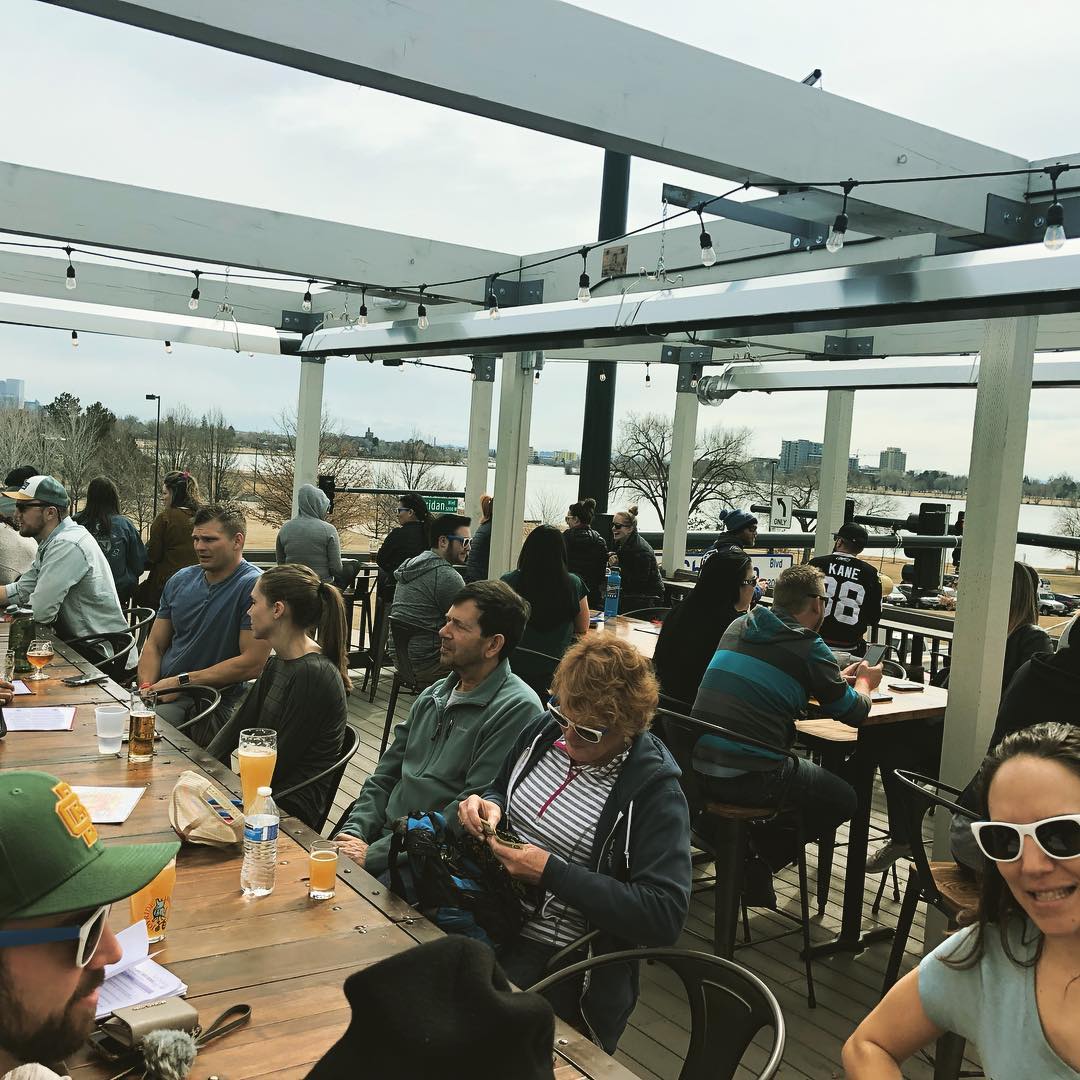 First day on the rooftop at @joyridebrewing!