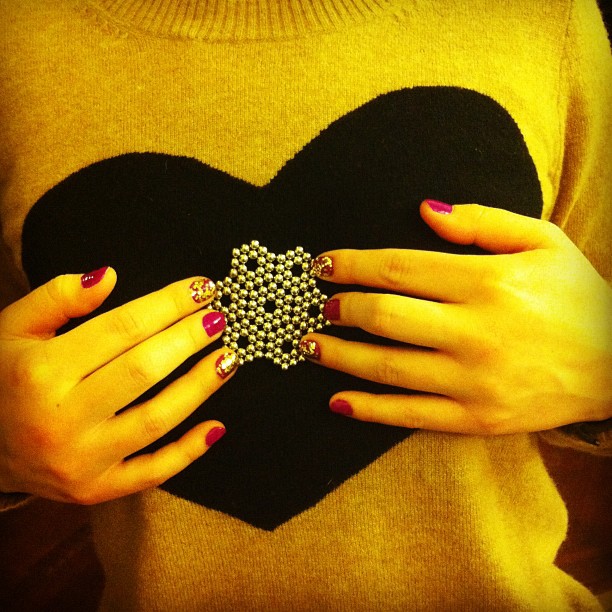 Glitter nails BuckyBalls snowflake love heart!