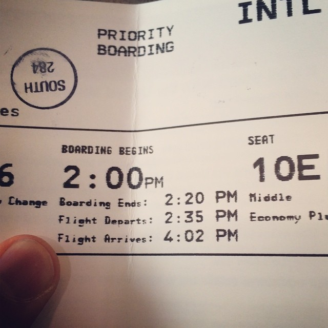 Nice touch printing the “schedule” on the ticket (pity about the middle seat