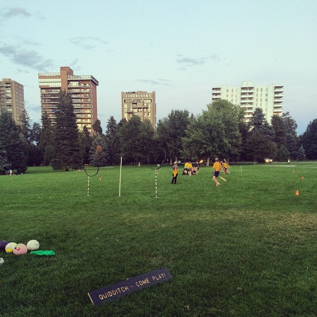 So, Quidditch at Cheeseman is a thing. Amaze. #harrypotter #nerds